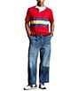 Color:RL 2000 Red/Blue Saturn - Image 3 - Classic Fit Short Sleeve Striped Jersey Rugby Shirt