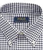 Color:Navy/White - Image 5 - Classic Fit Stretch Button-Down Collar Checked Poplin Dress Shirt
