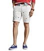 Color:Deckwash White - Image 1 - Classic-Fit Stretch Embroidered 9.25#double; Inseam Shorts