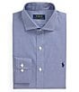 Color:Blue/White - Image 1 - Classic Fit Stretch Spread Collar Dobby Dress Shirt