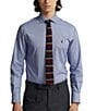 Color:Blue/White - Image 2 - Classic Fit Stretch Spread Collar Dobby Dress Shirt