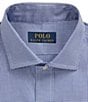 Color:Blue/White - Image 5 - Classic Fit Stretch Spread Collar Dobby Dress Shirt