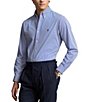 Color:Blue/White Hairline Stripe - Image 1 - Classic-Fit Stretch Stripe Poplin Long Sleeve Woven Shirt
