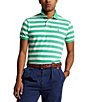Color:Classic Kelly/White - Image 1 - Classic Fit Striped Mesh Short Sleeve Polo Shirt