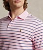Color:Carmel Pink/Navy - Image 4 - Classic Fit Striped Short Sleeve Cotton Polo Shirt