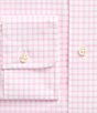 Color:Carmel Pink/White - Image 3 - Custom Fit Stretch Spread Collar Gingham Poplin Dress Shirt