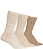 Color:Oatmeal - Image 1 - Women's Flat Knit Trouser Socks, 3 Pack