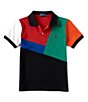Color:Polo Black - Image 1 - Little Boys 2T-7 Short-Sleeve Color-Blocked Mesh Polo Shirt
