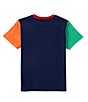 Color:Heritage Blue Multi - Image 2 - Little Boys 2T-7 Short Sleeve Color-Blocked Pocket T-Shirt