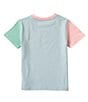 Color:Harbor Island Blue Multi - Image 2 - Little Boys 2T-7 Short Sleeve Color-Blocked Pocket T-Shirt