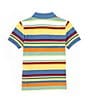 Color:Banana Peel Multi - Image 2 - Little Boys 2T-7 Short Sleeve Stripe Cotton Mesh Polo Shirt