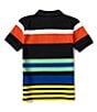 Color:Polo Black Multi - Image 2 - Little Boys 2T-7 Short-Sleeve Striped Mesh Polo Shirt