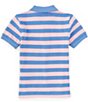 Color:Garden Pink/Harbor Island Blue - Image 2 - Little Boys 2T-7 Short Sleeve Striped Mesh Polo Shirt