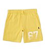 Color:Oasis Yellow - Image 1 - Little Boys 2T-7 Spa Graphic Terry Shorts