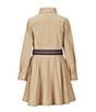 Color:Khaki - Image 2 - Little Girls 2T-6X Button-Front Belted Shirtdress