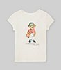Color:Deckwash White - Image 1 - Little Girls 2T-6X Cap Sleeve Polo Bear Jersey T-Shirt