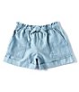 Color:Medium Wash - Image 1 - Little Girls 2T-6X Chambray Camp Shorts