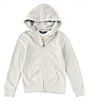 Color:Grey Heather - Image 1 - Little Girls 2T-6X French Terry Hoodie Jacket