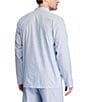 Color:Blue - Image 2 - Long Sleeve Woven Vertical Striped Pajama Top