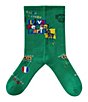 Color:Green - Image 2 - Love Peace Paris Crew Socks