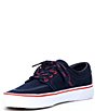 Color:Navy/Red - Image 4 - Men's Faxon X Logo Lace-Up Canvas Sneakers