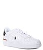 Color:White - Image 1 - Men's Masters Court Logo Leather Sneakers
