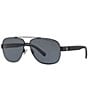 Color:Shiny Black - Image 1 - Men's Ph3110 60mm Pilot Sunglasses