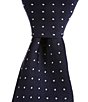 Color:Navy/White - Image 1 - Polka Dotted 3#double; Silk Tie