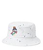Color:White - Image 1 - Polo Bear Paint-Splatter Bucket Hat