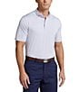 Color:Flower Purple/Ceramic White - Image 1 - RLX Golf Classic Fit Striped Stretch Short Sleeve Polo Shirt