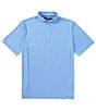 Color:Summer Blue/Ceramic White - Image 1 - RLX Golf Classic Fit Striped Stretch Short Sleeve Polo Shirt