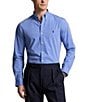 Color:Blue - Image 1 - Slim-Fit Stretch End-on-End Long Sleeve Woven Shirt