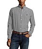 Color:Polo Black/White - Image 1 - Slim Fit Striped Stretch Poplin Long Sleeve Woven Shirt