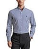 Color:Navy/White - Image 1 - Slim Fit Striped Stretch Poplin Long Sleeve Woven Shirt