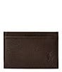 Color:Brown - Image 1 - Slim Pebbled Leather Card Case
