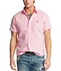 Color:BSR Pink - Image 1 - Solid Oxford Short Sleeve Woven Shirt