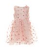 Color:Pink - Image 1 - Little Girls 2-7 Sleeveless Butterfly-Patterned Mesh Fit-And-Flare Dress