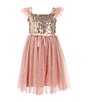 Color:Dusty pink - Image 1 - Little/Big Girls 2-8 Sequin Tulle Dress