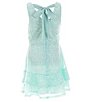 Color:Aqua - Image 2 - Big Girls 7-16 Sequin Tiered Fit-And-Flare Dress