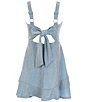 Color:Powder Blue - Image 2 - Big Girls 7-16 Shoulder Strap Sleeveless Tie Back Dress