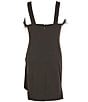Color:Black - Image 2 - Big Girls 7-16 Sleeveless Sequin-Embellished Velvet Sheath Dress