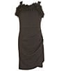 Color:Black - Image 1 - Big Girls 7-16 Sleeveless Sequin-Embellished Velvet Sheath Dress