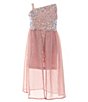 Color:Blush Multi - Image 1 - Little Girls 4-6X Sequin Overlay Walkthrough Gown