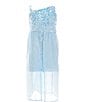 Color:Powder Blue - Image 1 - Little Girls 4-6X Sequin Overlay Walkthrough Gown
