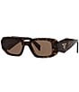 Color:Dark Tortoise - Image 1 - Unisex PR17WS 49mm Rectangle Sunglasses