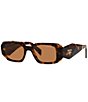 Color:Tortoise - Image 1 - Unisex PR17WS 49mm Rectangle Sunglasses