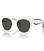Color:Bone - Image 1 - Women's 14wsf 53mm Solid Cat Eye Sunglasses