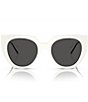 Color:Bone - Image 2 - Women's 14wsf 53mm Solid Cat Eye Sunglasses