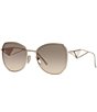 Color:Pale Gold - Image 1 - Women's PR 57YS 57mm Round Sunglasses