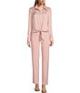 Color:Light Peony - Image 3 - Kinsley Tie Front Hem Button Front Collared Long Sleeve Shirt
